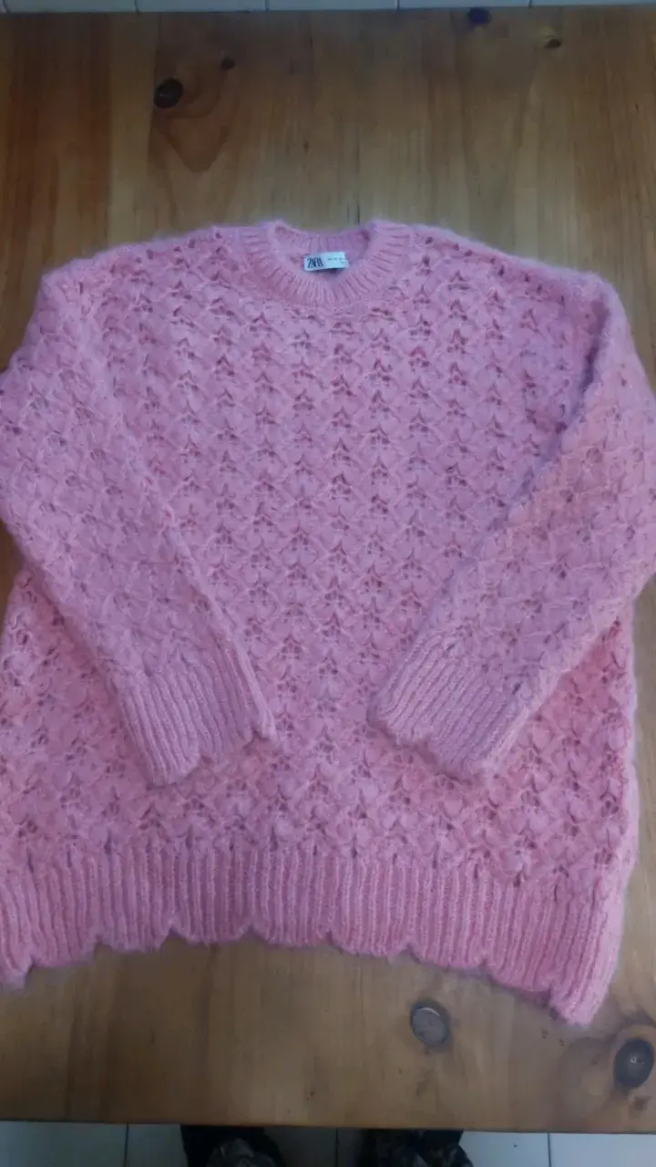 Suéter de punto rosa Zara para mujer - 1