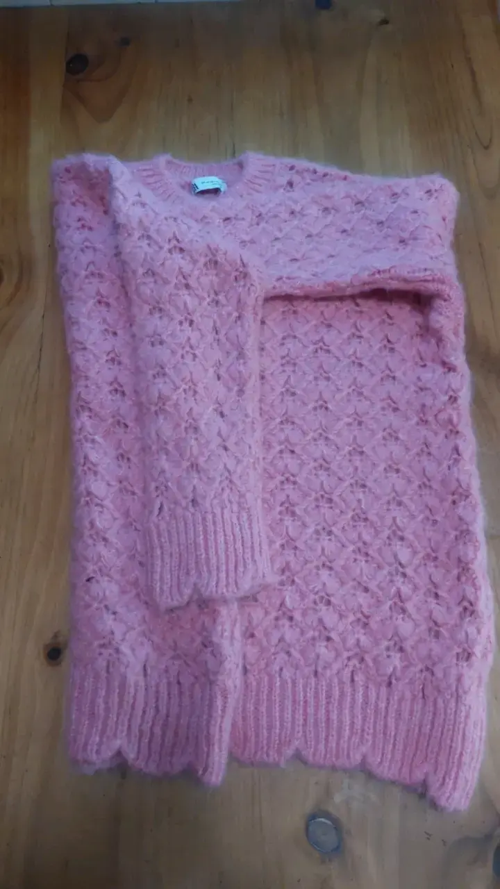 Suéter de punto rosa Zara para mujer - 3