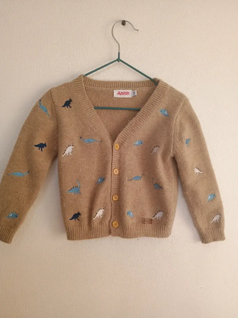 Chaleco de lana para niños con diseño de dinosaurios