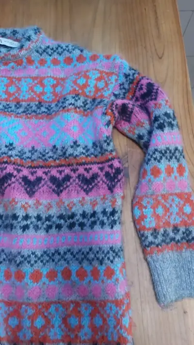 Suéter de lana multicolor Zara para mujer - miniatura 4