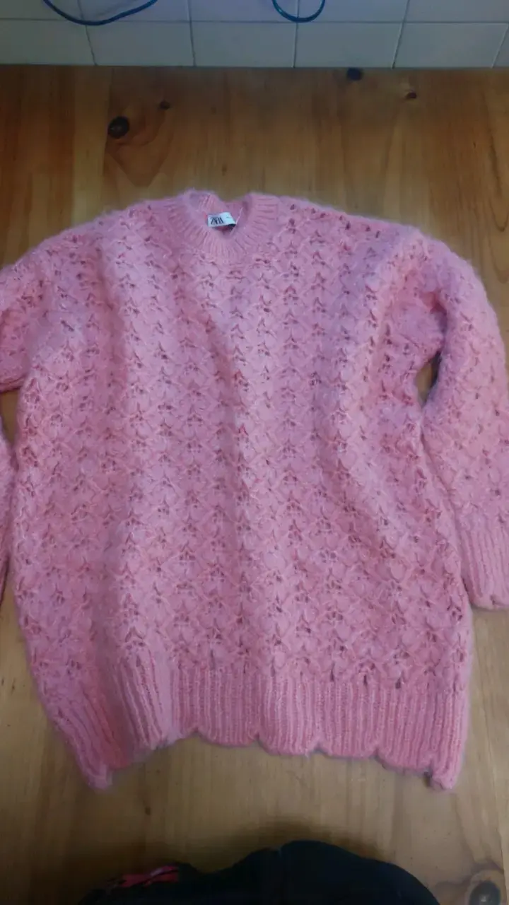 Suéter rosa tejido Zara para mujer - 1