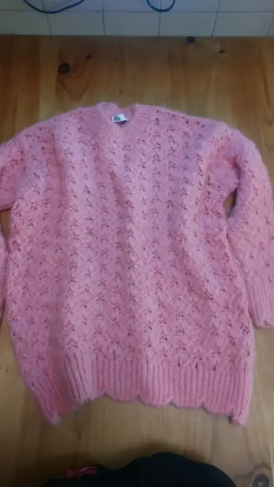 Suéter rosa tejido Zara para mujer - miniatura 1