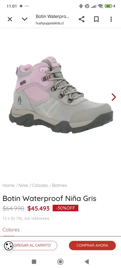 Botines impermeables Hush Puppies niña gris - miniatura 3