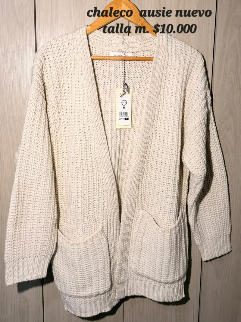 Chaleco de punto beige talla M nuevo - 1
