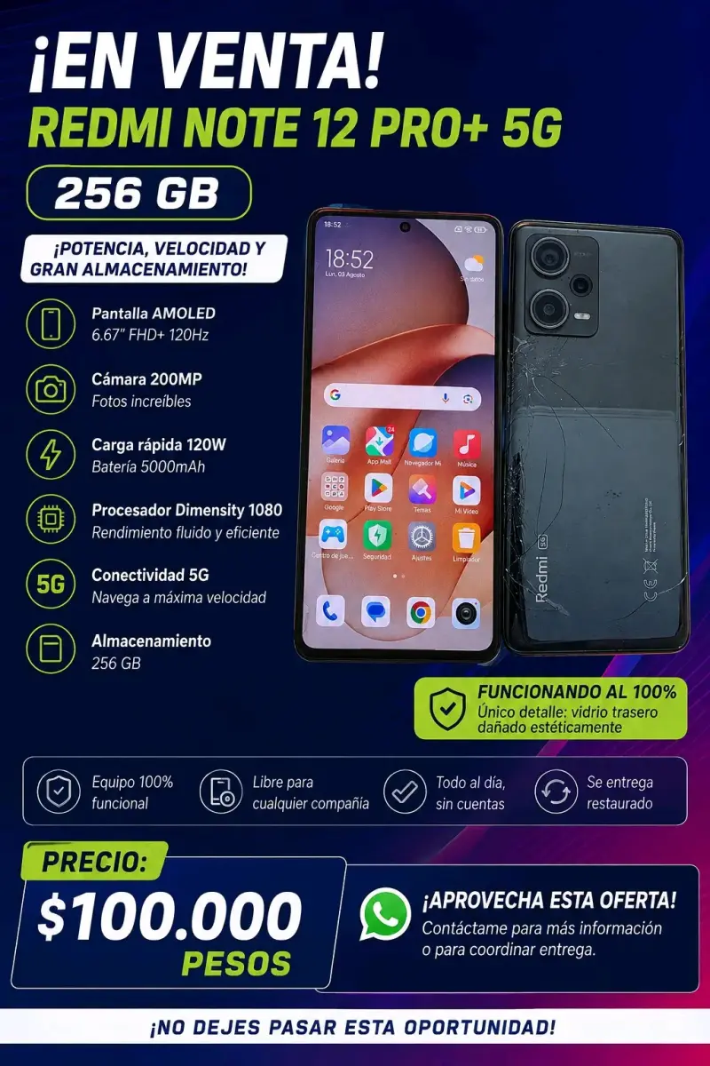 Redmi Note 12 Pro+ 5G con 256GB y pantalla AMOLED - 1