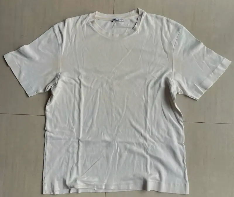 Polera blanca básica Zara para hombre - 1