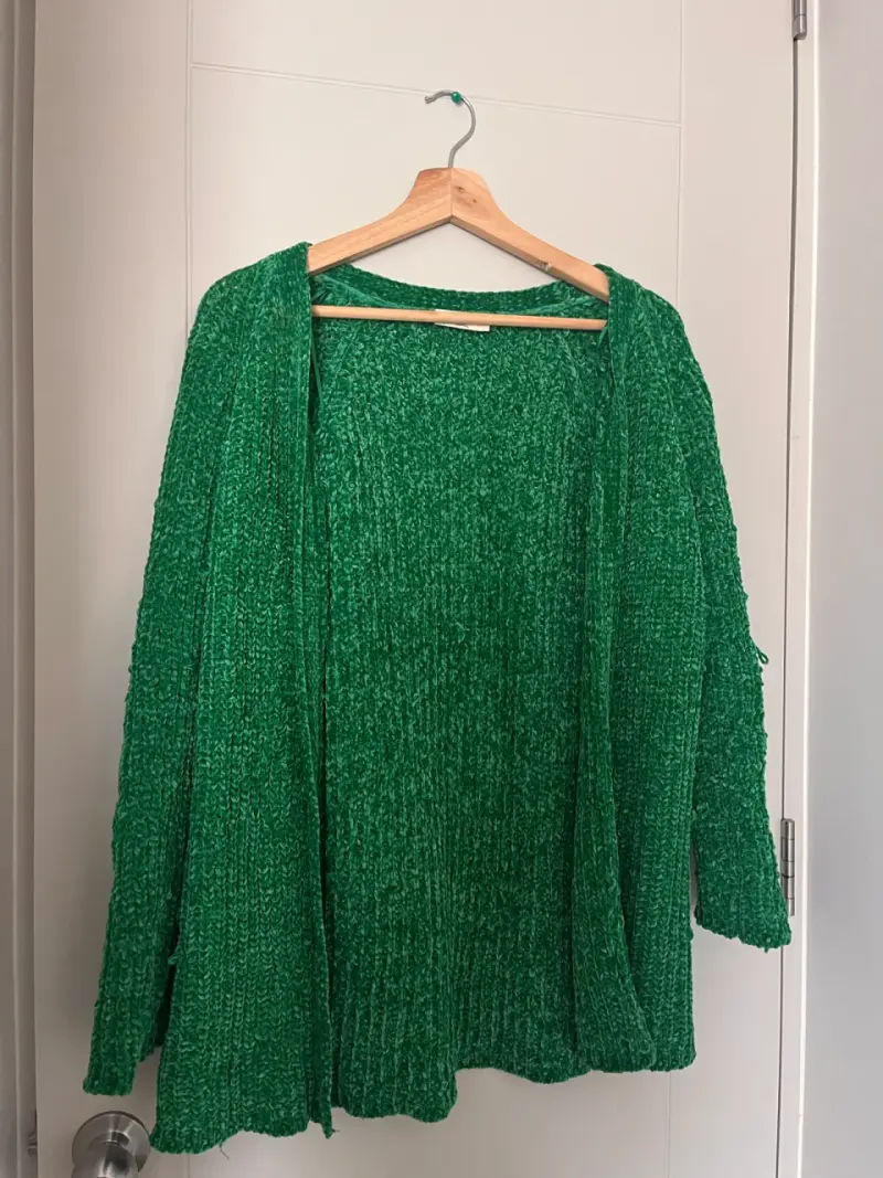 Cárdigan Verde de Punto Americanino Talla S