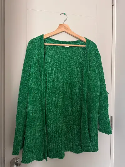 Cárdigan Verde de Punto Americanino Talla S - miniatura 1