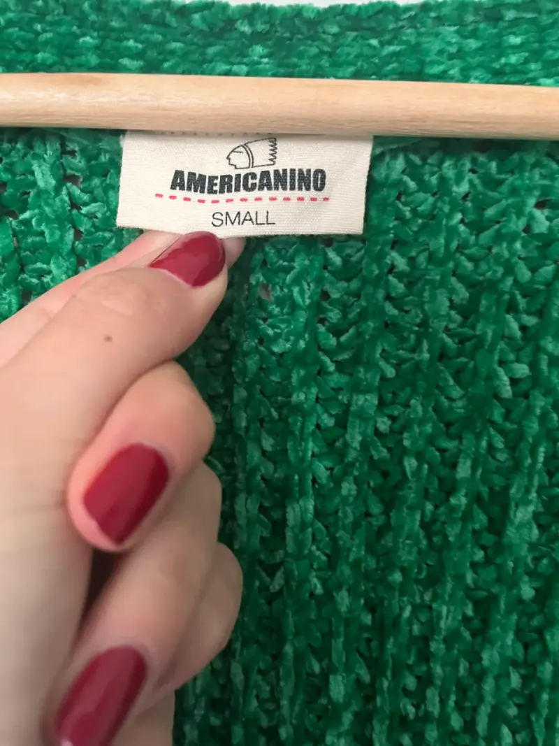 Cárdigan Verde de Punto Americanino Talla S - 2