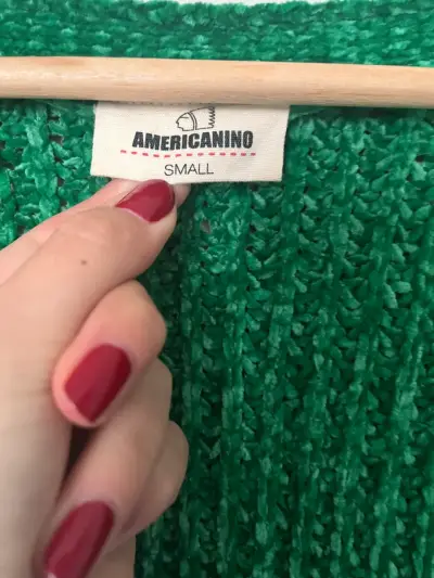 Cárdigan Verde de Punto Americanino Talla S - miniatura 2