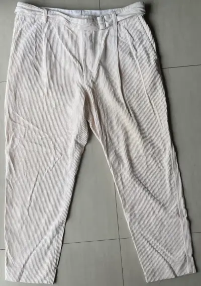 Pantalones blancos a rayas Zara para hombre - miniatura 3