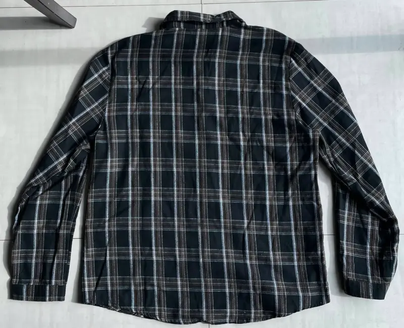 Camisa de hombre a cuadros manga larga - 2