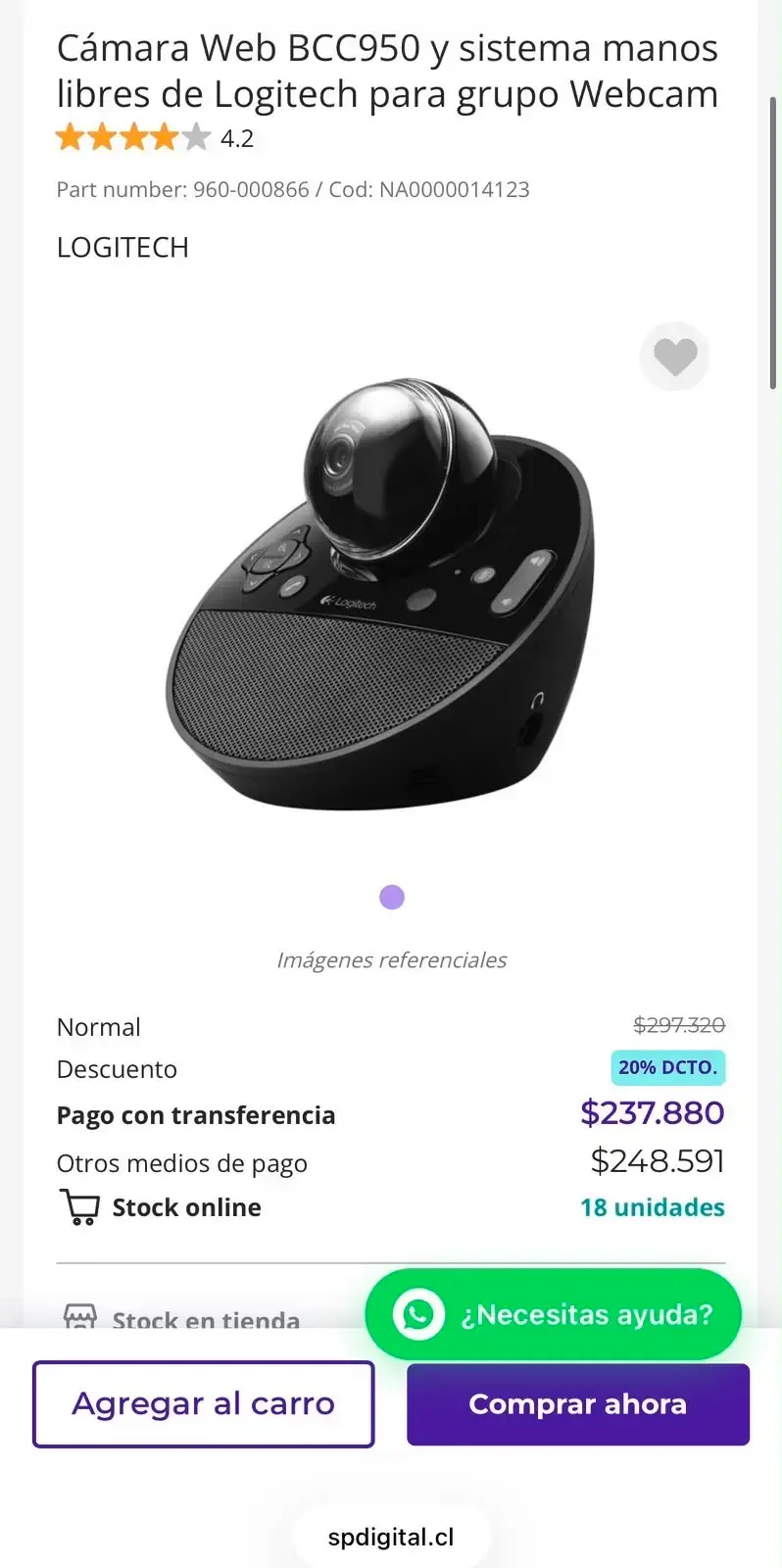 Cámara Web Logitech BCC950 - 4