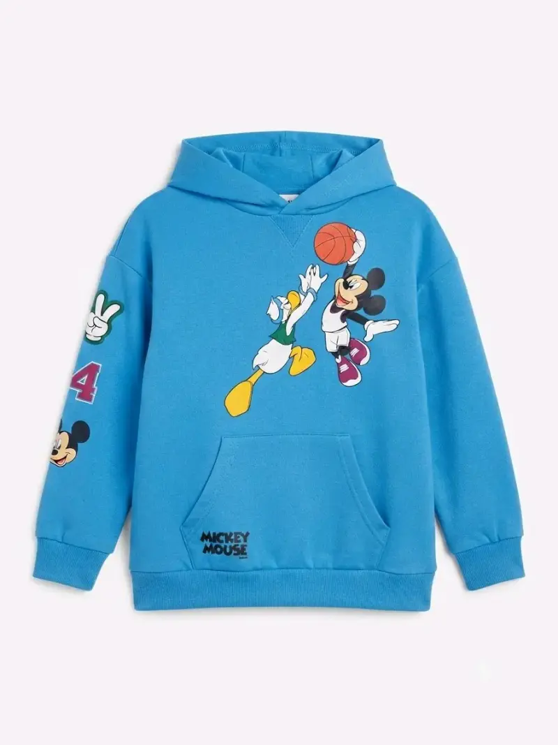 Polerón azul con capucha Mickey Mouse y Donald - 1