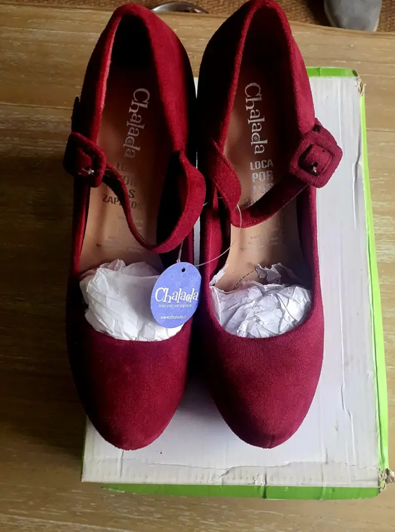 Zapatos de Tacón Rojo con Correa - 3