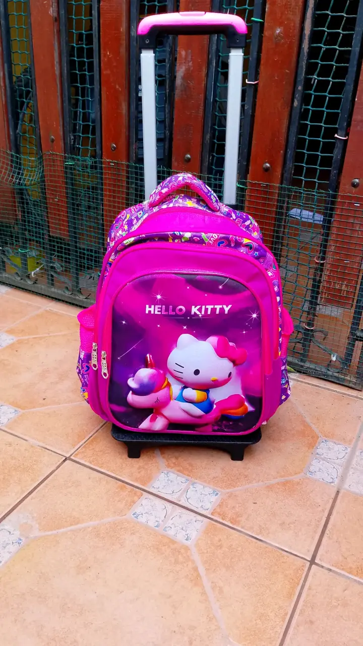 Mochila con ruedas Hello Kitty rosa - 2