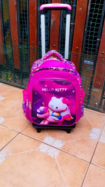 Mochila con ruedas Hello Kitty rosa - miniatura 2