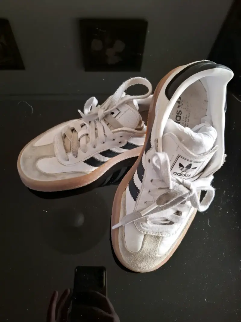 Zapatillas Adidas Samba Mujer Blancas y Negras - 5