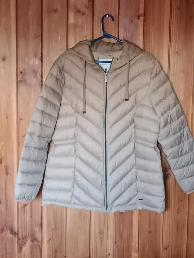 Chaqueta acolchada beige con capucha Newport - miniatura 1