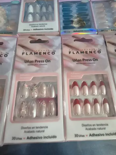 Uñas postizas Flamenco Press On con adhesivo - miniatura 4
