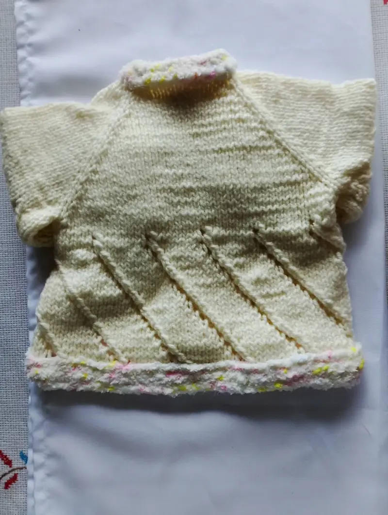 Chaleco de lana para bebé color crema - 2