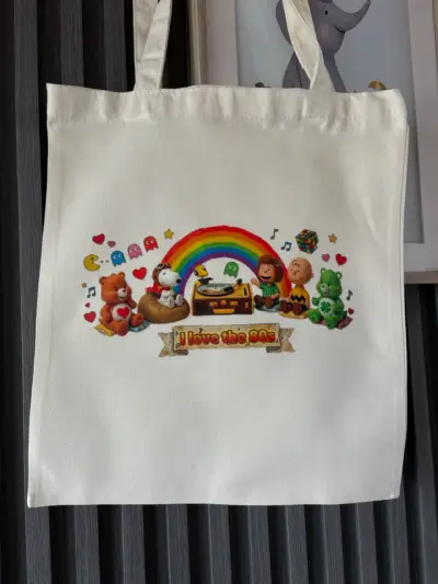 Bolso tote con diseño retro 'I love the 80s' - miniatura 1