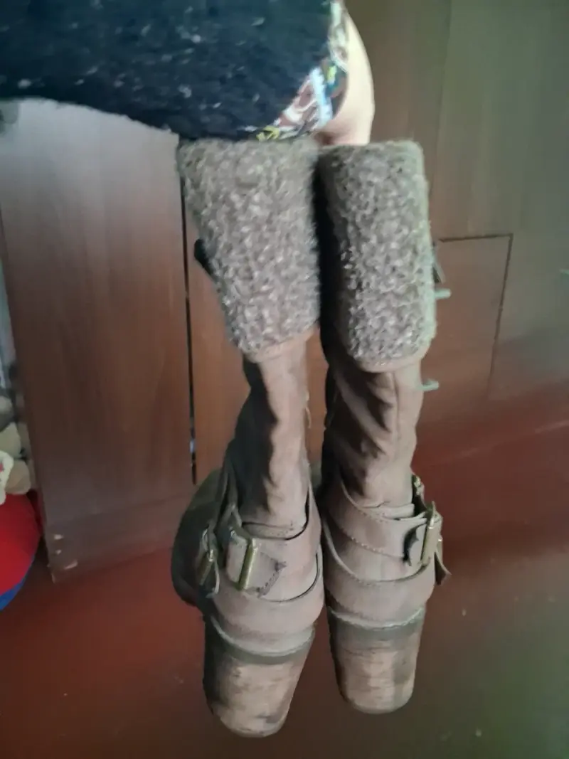 Botas de cuero marrón con forro de lana - 2