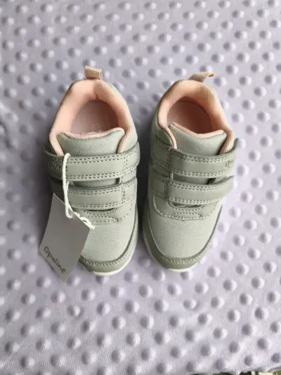 Zapatillas para bebé Opaline gris y rosa - miniatura 3
