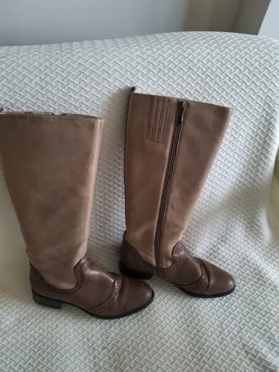 Botas de cuero marrón con cierre lateral - miniatura 3