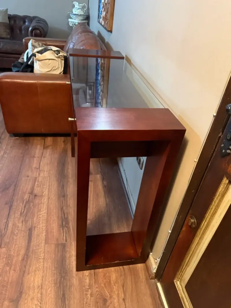 Mesa de entrada de madera y vidrio - 3