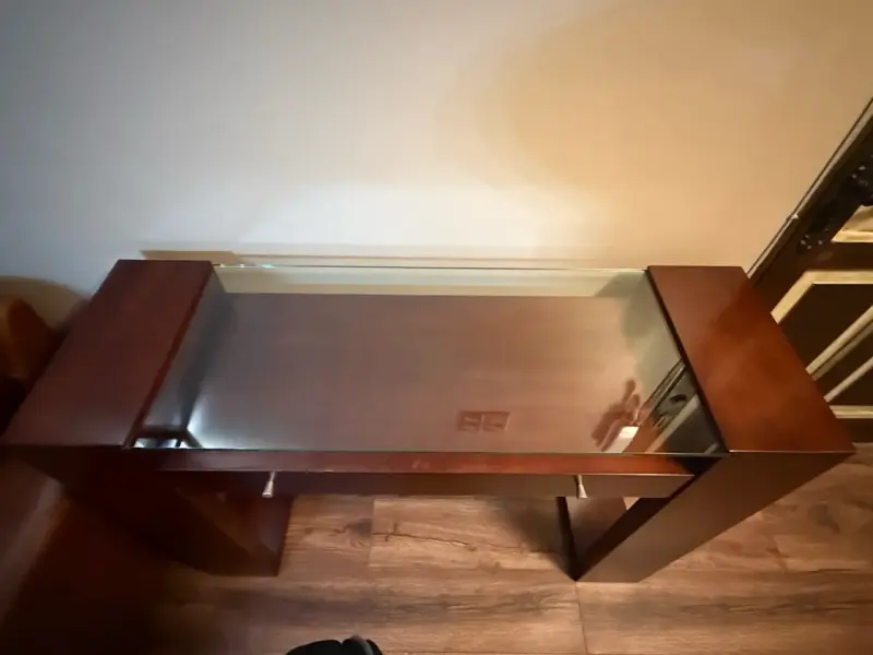Mesa de entrada de madera y vidrio - 5