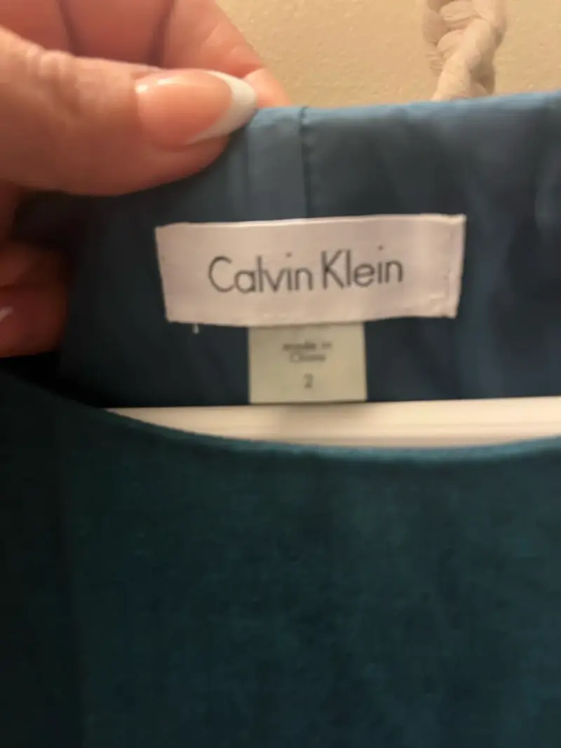 Vestido elegante verde Calvin Klein con cinturón - 4