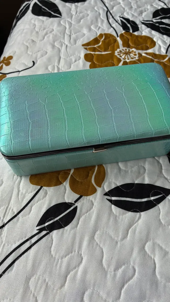 Caja organizadora de joyas color turquesa - 2