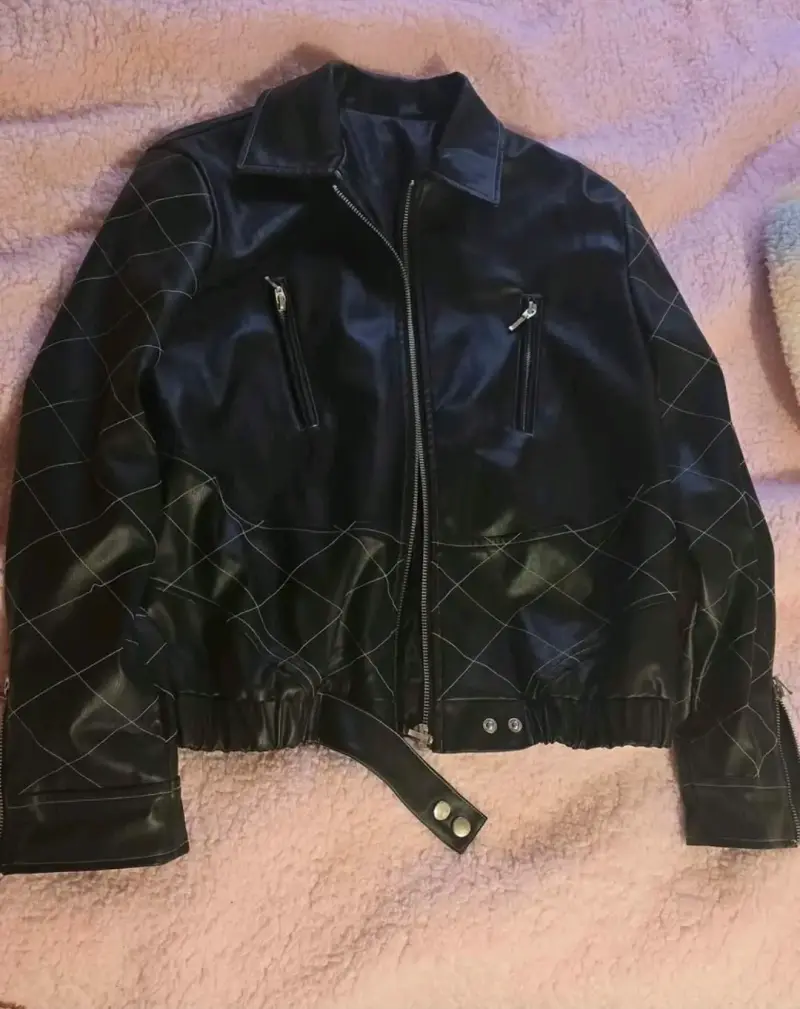 Chaqueta de cuero negra mossimo