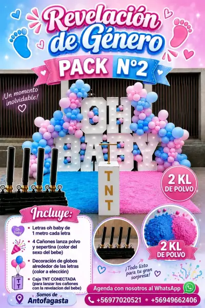 Pack de Revelación de Género con Letras y Cañones - miniatura 1