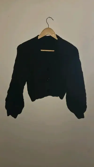 Cárdigan negro de punto para mujer - miniatura 1