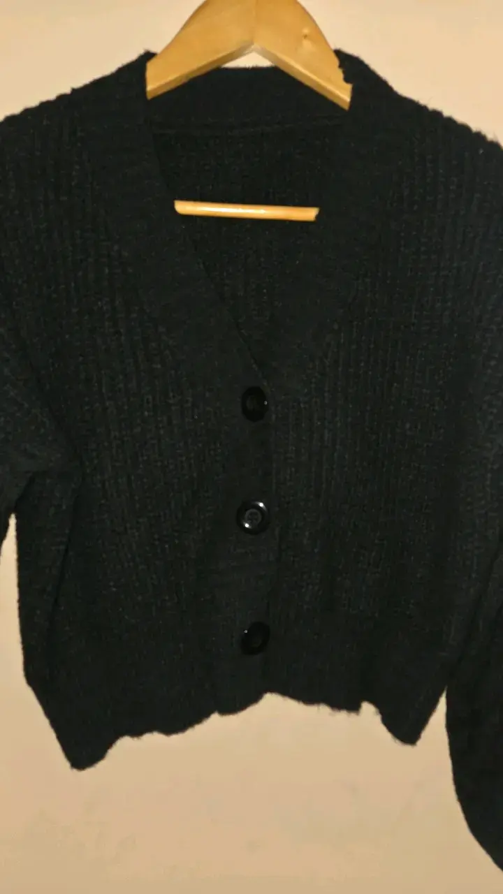 Cárdigan negro de punto para mujer - 2