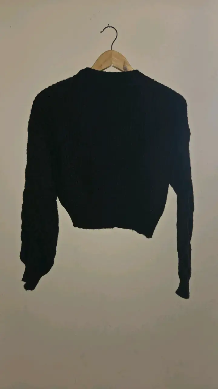 Cárdigan negro de punto para mujer - 4