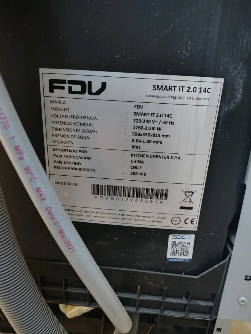Lavavajillas empotrable acero inoxidable FDV - 6