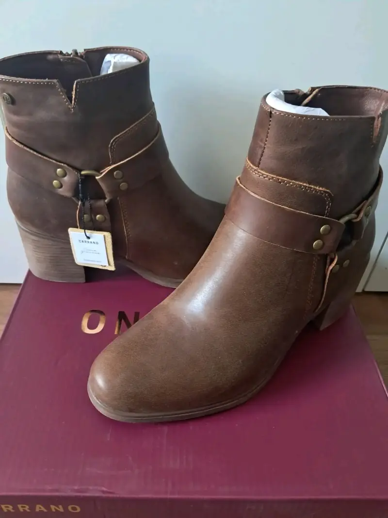 Botines de cuero marrón Carrano para mujer - 1