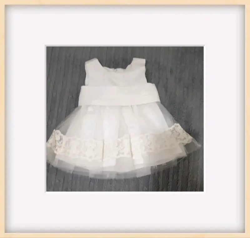 Vestido de bebe raso opaco con tul bordado - 2