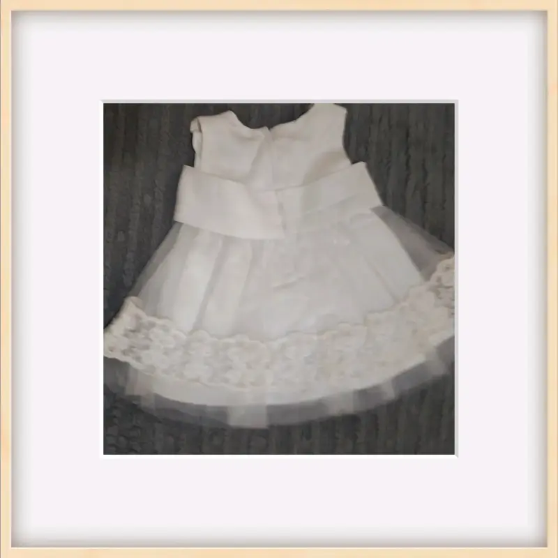 Vestido de bebe raso opaco con tul bordado - 4