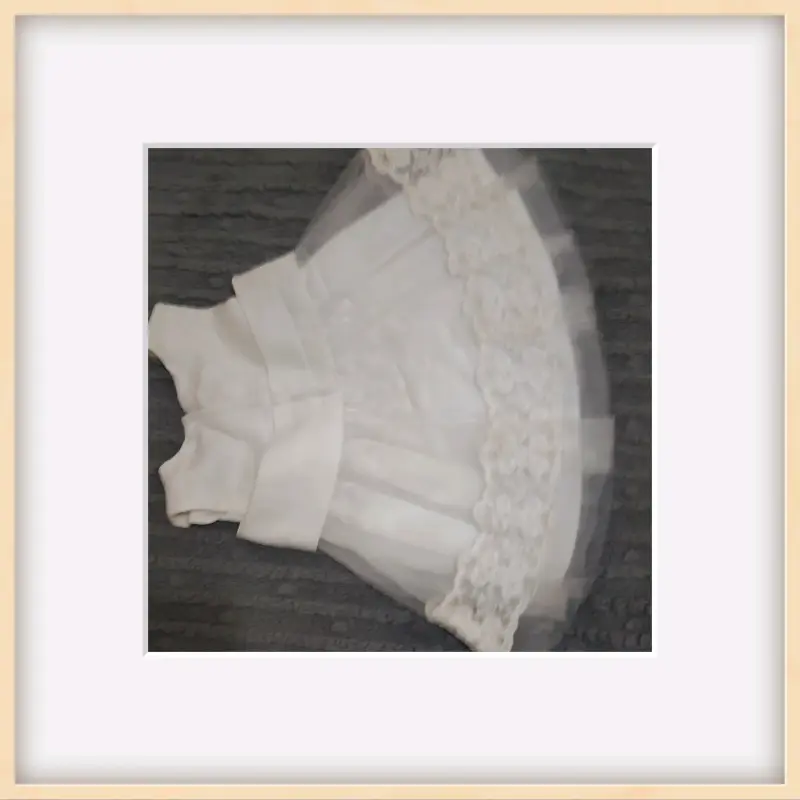 Vestido de bebe raso opaco con tul bordado - 5