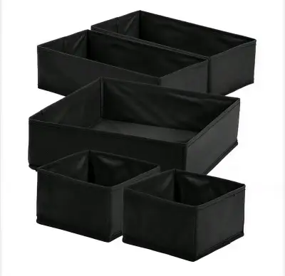 Set de Organizadores de Cajones Plegables Negro - miniatura 1