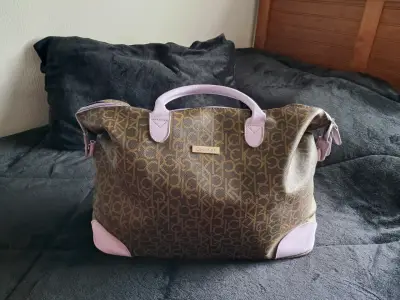 Bolso de mano Calvin Klein marrón y lila - miniatura 1