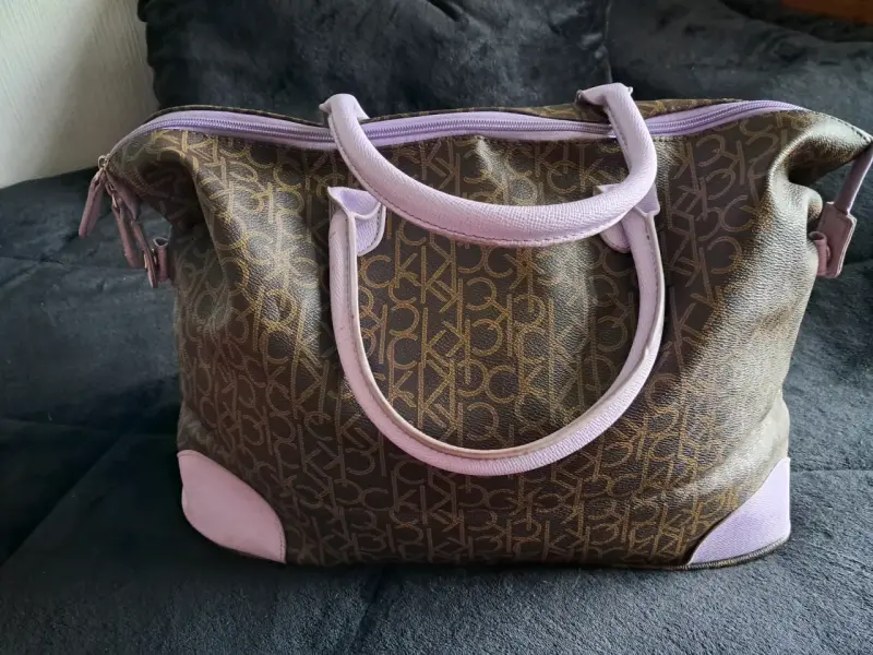 Bolso de mano Calvin Klein marrón y lila - 3