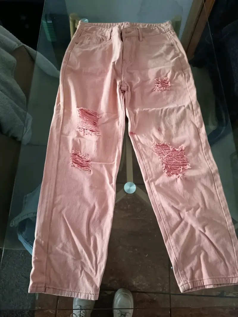 Jeans de mezclilla con diseño rasgado para mujer - 3