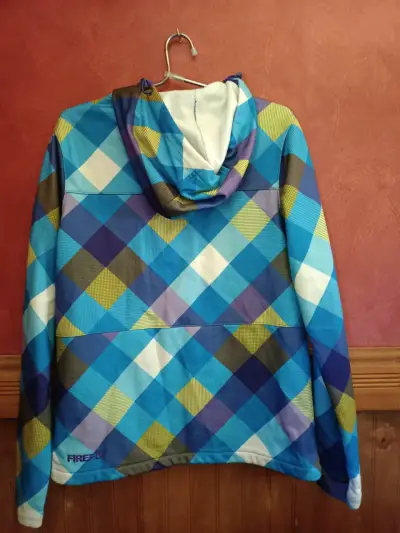 Chaqueta softshell con capucha diseño a cuadros - miniatura 2