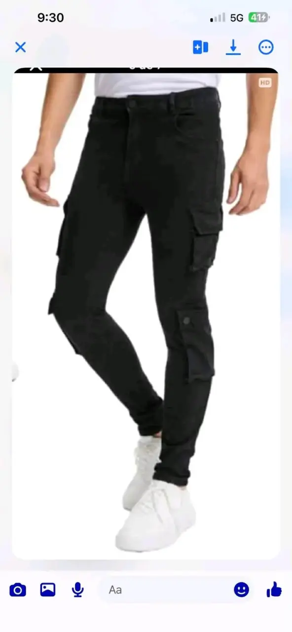 Pantalones cargo negros para hombre