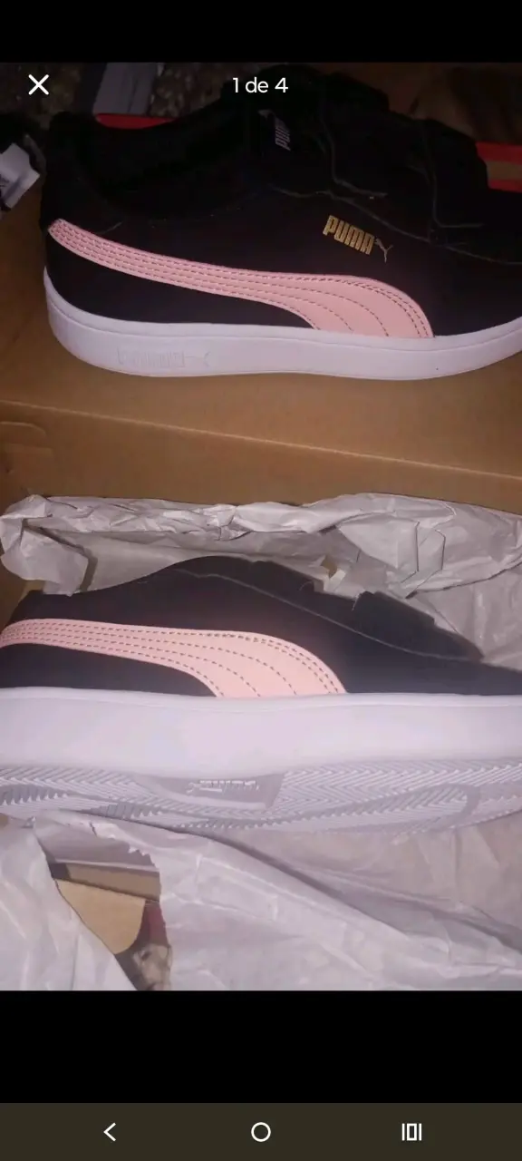 Zapatillas negras para niños Puma con velcro - 3